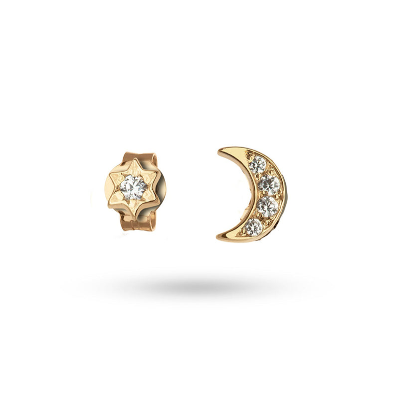 Pendientes Estrella & Luna Gold