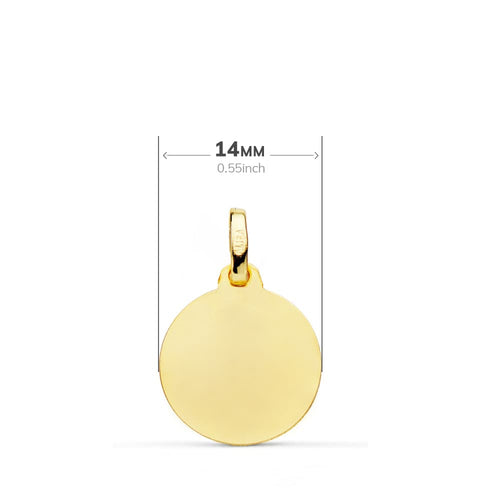 Médaille Saint Christophe en or jaune 18 carats, lunette mate 14 mm