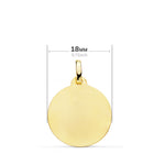 Médaille Or Jaune 18 Carats French Maria Lisse Mat 18 mm