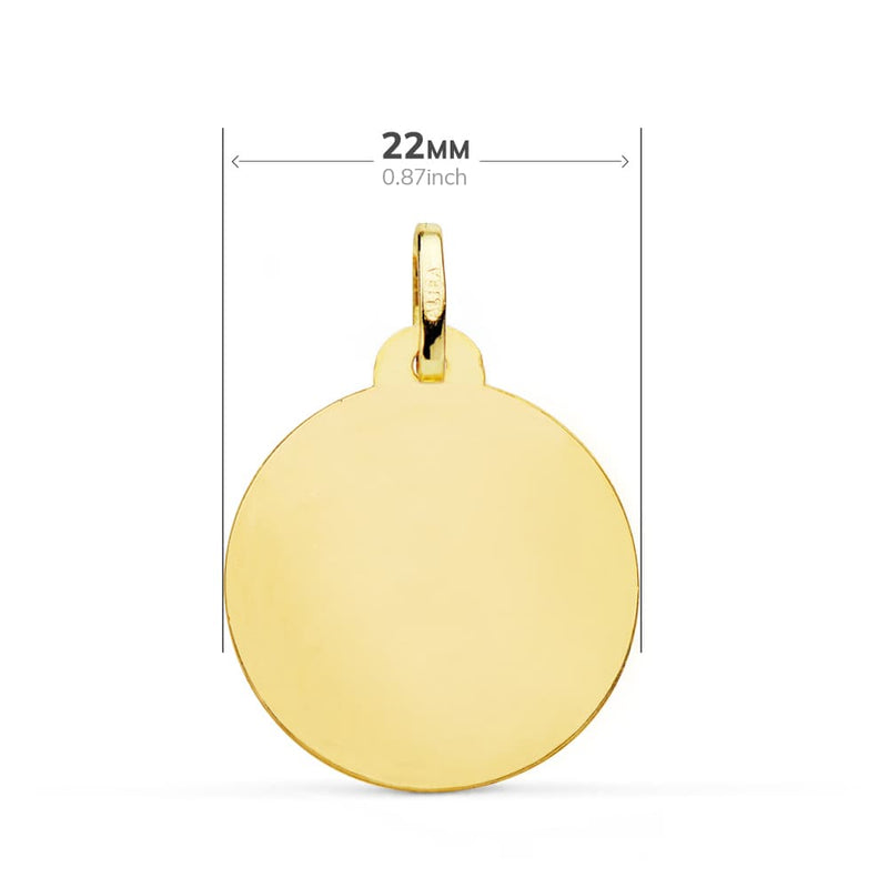 Médaille Vierge Immaculée Lisse 18K 22 mm