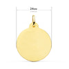 18K Yellow Gold Carved Virgin Girl Medal 24 mm