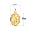 18K Virgin of Guadalupe Medal Oval 18x14 mm