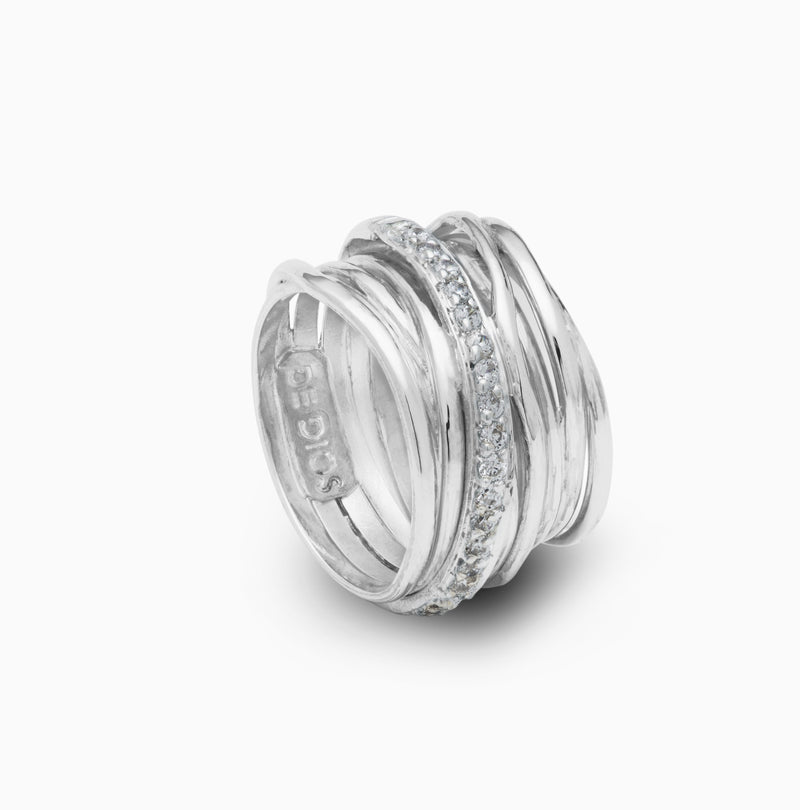 Roma Thread of Life Ring with Zirconia