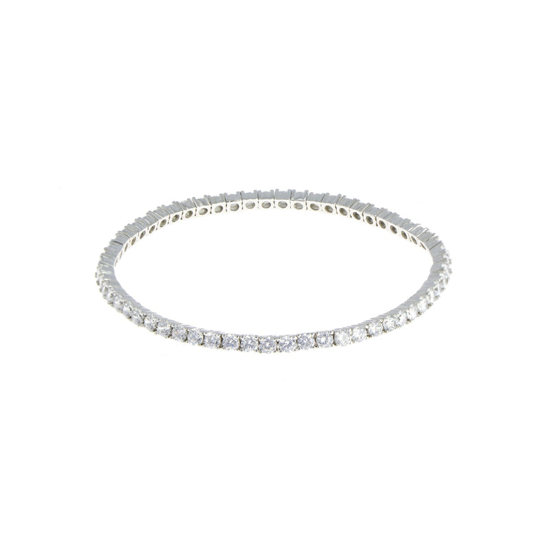 Bracelet Élastique Rivière Argent Zircons Blancs