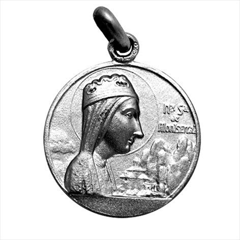 Antique silver medal Our Lady of Montserrat 18 mm