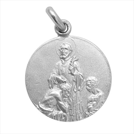 Silver medal of Saint Francis Xavier missionary 20 mm