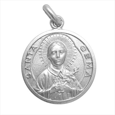 Saint Gemma silver medal 20 mm