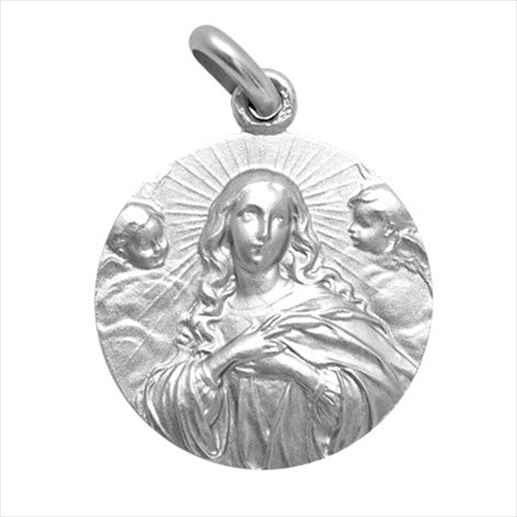 Médaille argent pur Vierge 25 mm