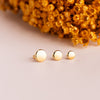 18K Yellow Gold Round Shiny Earrings 4.5 mm. Nut Closure