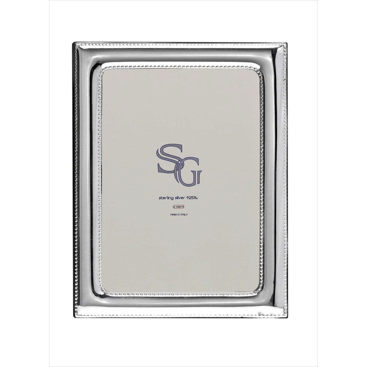 925 Sterling Silver Narrow Pearl Photo Frame 