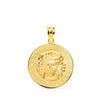 18K Yellow Gold Medusa Medal With Nuanced Greca Border 20 mm