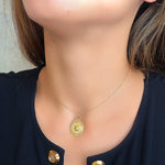 18K Yellow Gold Medusa Medal With Openwork Edge and Nuanced Greca 27 mm
