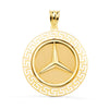 18K Yellow Gold Three-Pointed Star Medal with Openwork Greca Border. 27mm