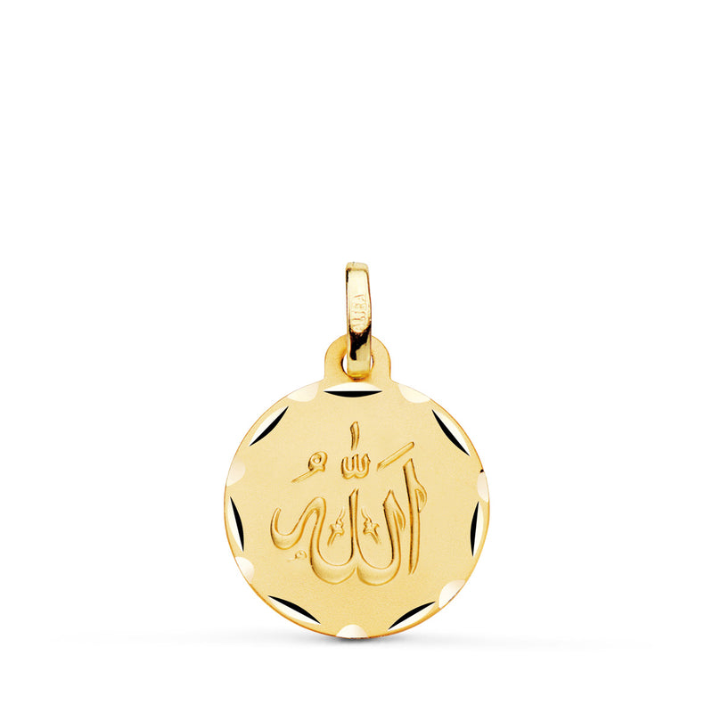 18K Yellow Gold Medal Alã Es Grande Carved And Nuanced 16 mm