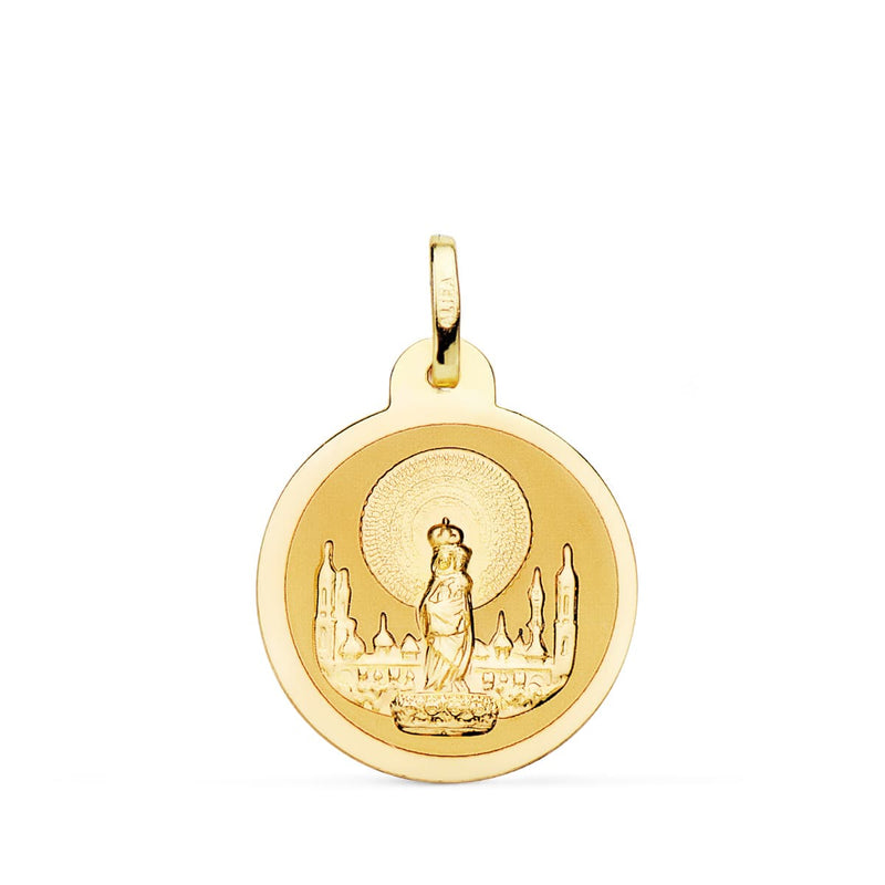 Médaille Pilier Vierge 18 carats en brillant 20 mm