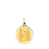 18K Yellow Gold Medal Virgin Del Pino Throne Bezel 18 mm