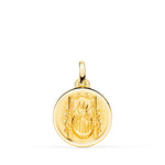 Lunette Médaille du Trône de la Vierge du Pin Or Jaune 18 Carats 18 mm