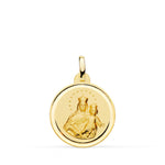 18K Medalla Virgen Maria Auxiliadora Bisel 18 mm