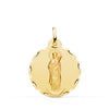 18K Yellow Gold Virgin of Almudena Medal Carved 22 mm