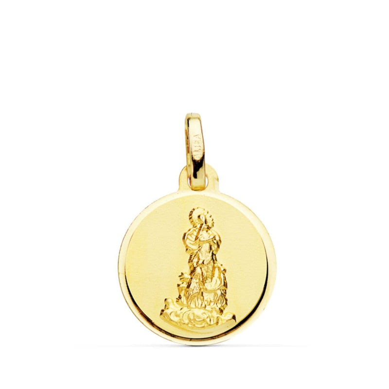 Médaille Vierge Notre-Dame 18K de la Lunette Saliente 16 mm