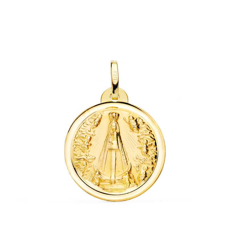 18K Virgin Our Lady of Begoña Medal 20 mm Bezel