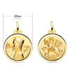 18K Yellow Gold Scapular Virgin Montserrat and Saint George 20 mm