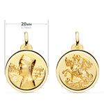 18K Yellow Gold Scapular Virgin Montserrat and Saint George 20 mm