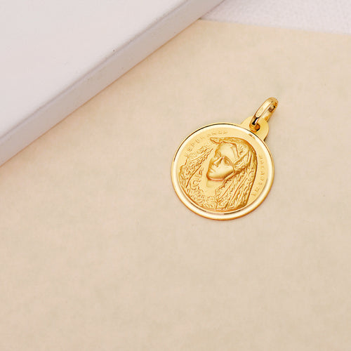 18K Yellow Gold Virgin Macarena Medal Bezel 20 mm