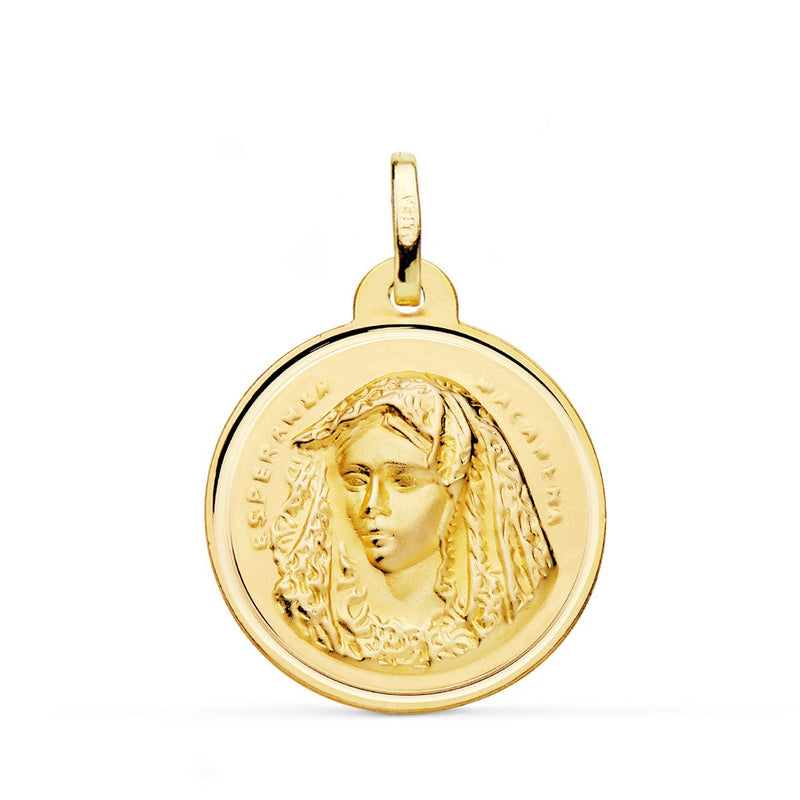 18K Yellow Gold Medal Virgen De La Macarena Nuanced Bezel 24 mm