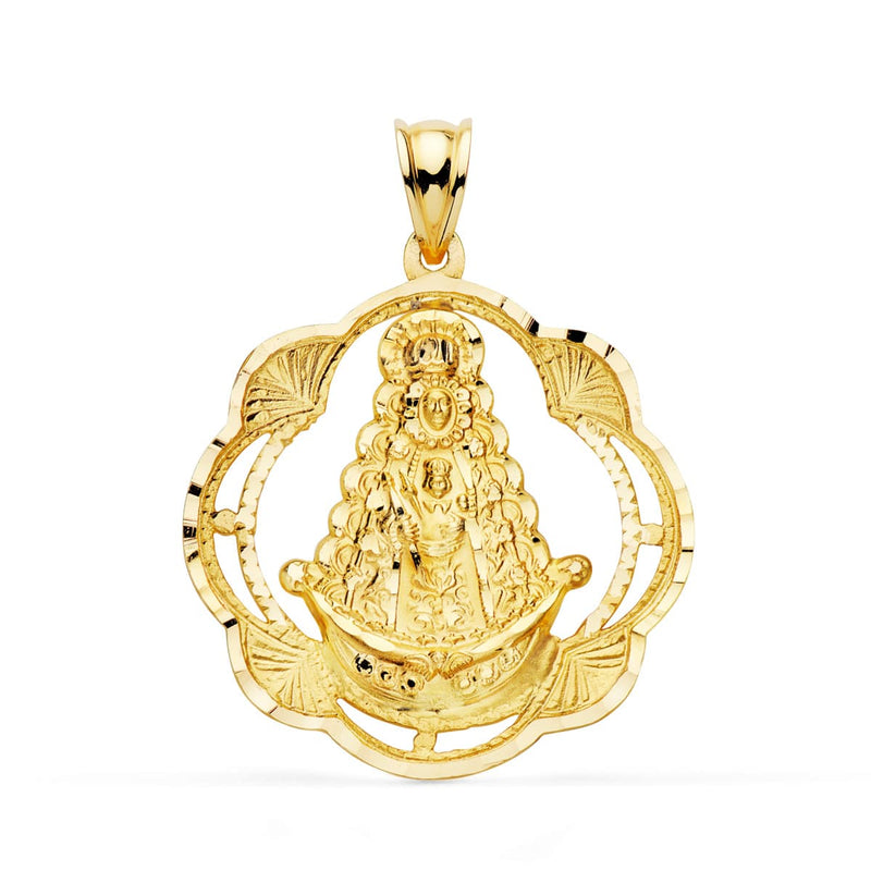 18K Medal Virgin of Rocio Tambourine 31x28 mm