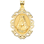 18K Virgen Del Rocio Medal Openwork Fence In Gloss 31x21 mm