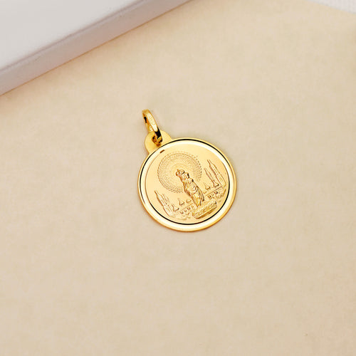 18K Yellow Gold Medal Virgen Del Pilar Bezel 20 mm