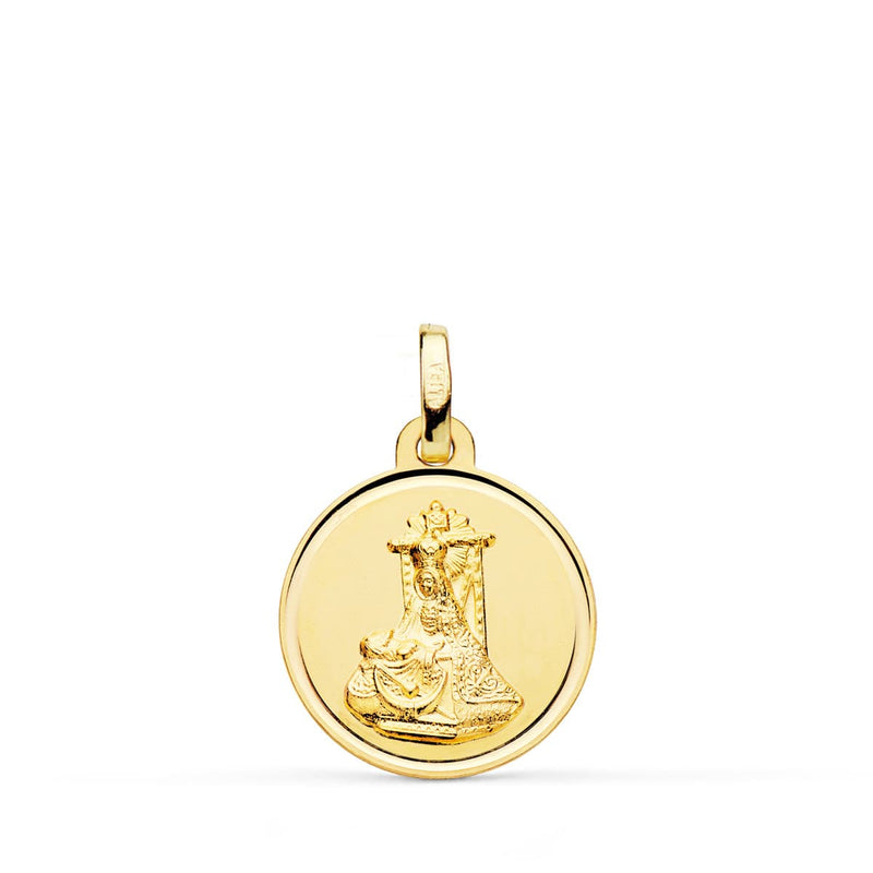 18K Medalla Virgen De Las Angustias Bisel 16 mm