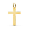 Croix sans Christ en Or Jaune Brillant et Mat 18K 29x20 mm