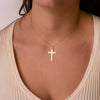 18K Shiny and Matte Yellow Gold Cross Without Christ 29x20 mm