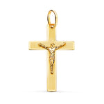 18K Yellow Gold Cross With Christ Nuanced 29x20 mm
