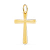 18K Shiny and Matte Yellow Gold Cross Without Christ 25x16 mm