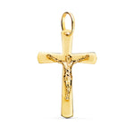 18K Yellow Gold Cross With Christ Flat Laser 25x16 mm