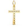 18K Yellow Gold Cross Without Christ Carved 35x19 mm