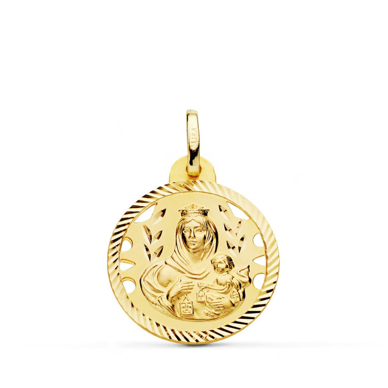 Médaille Virgen Del Carmen 18K Hélice ajourée 20 mm