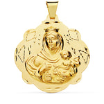 18K Virgen Del Carmen Tambourine Medal 42 mm