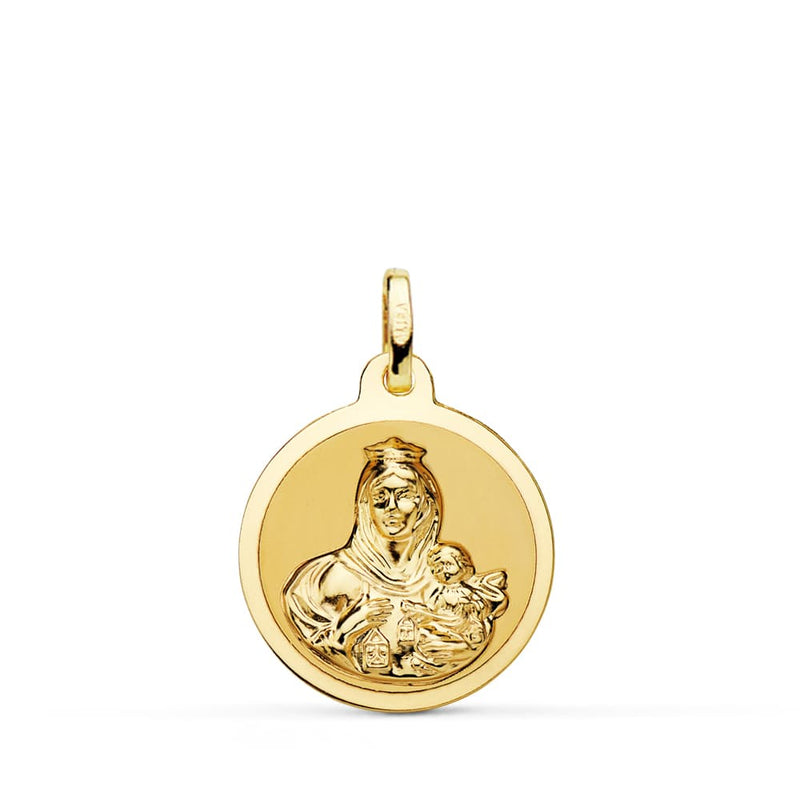 18K Virgin of Carmen Medal Shine 18mm