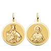 18K Yellow Gold Scapular Virgin of Carmen and Heart of Jesus in Shine 24 mm