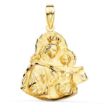 Médaille Virgen Del Carmen 18 carats sculptée silhouette 25x23 mm