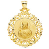 18K Scapular Medal Cerco Corazon De Jesus YV Carmen 45x40 mm