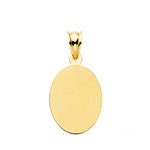 18K Medalla Oro Amarillo Virgen Guadalupe Oval En Brillo. 21 x 15 mm