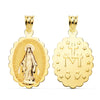 18K Glossy Virgin of the Miraculous Scapular Medal 28x18 mm