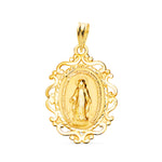 9K Virgin of the Miraculous Siege Medal in French 23x16 mm 1.15Gr