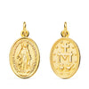 18K Escapulario Virgen Milagrosa Oval 25 x 20 mm