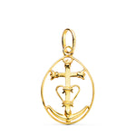 18K Yellow Gold Camargue Cross Pendant with Frame. 25x17mm